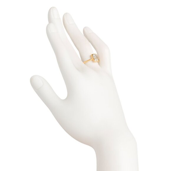 SHAANTI JEWELS  India 18k Gold Plated Sterling Silver Birthstone Ring - Picture 2 of 2